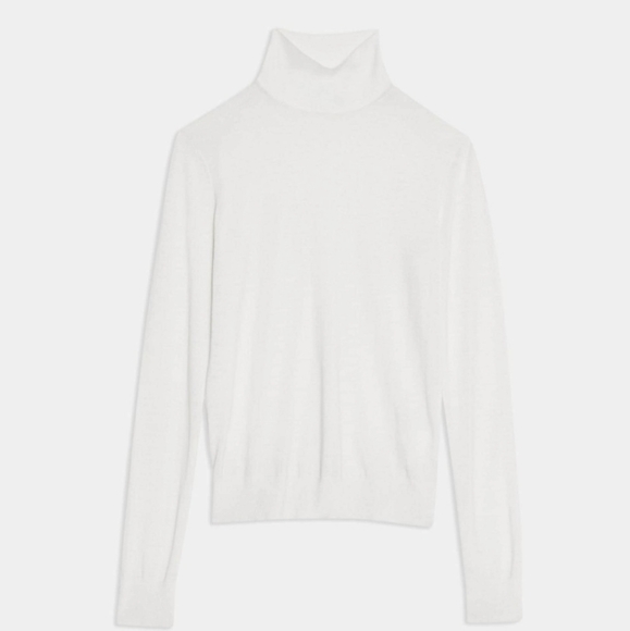 Theory Ivory Turtleneck Sweater Size L - Picture 1 of 5